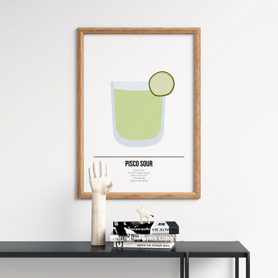 Pisco Sour Cocktail Poster - Printers Mews