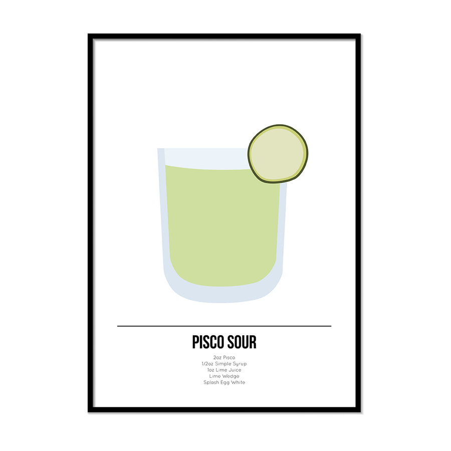 Pisco Sour Cocktail Poster - Printers Mews