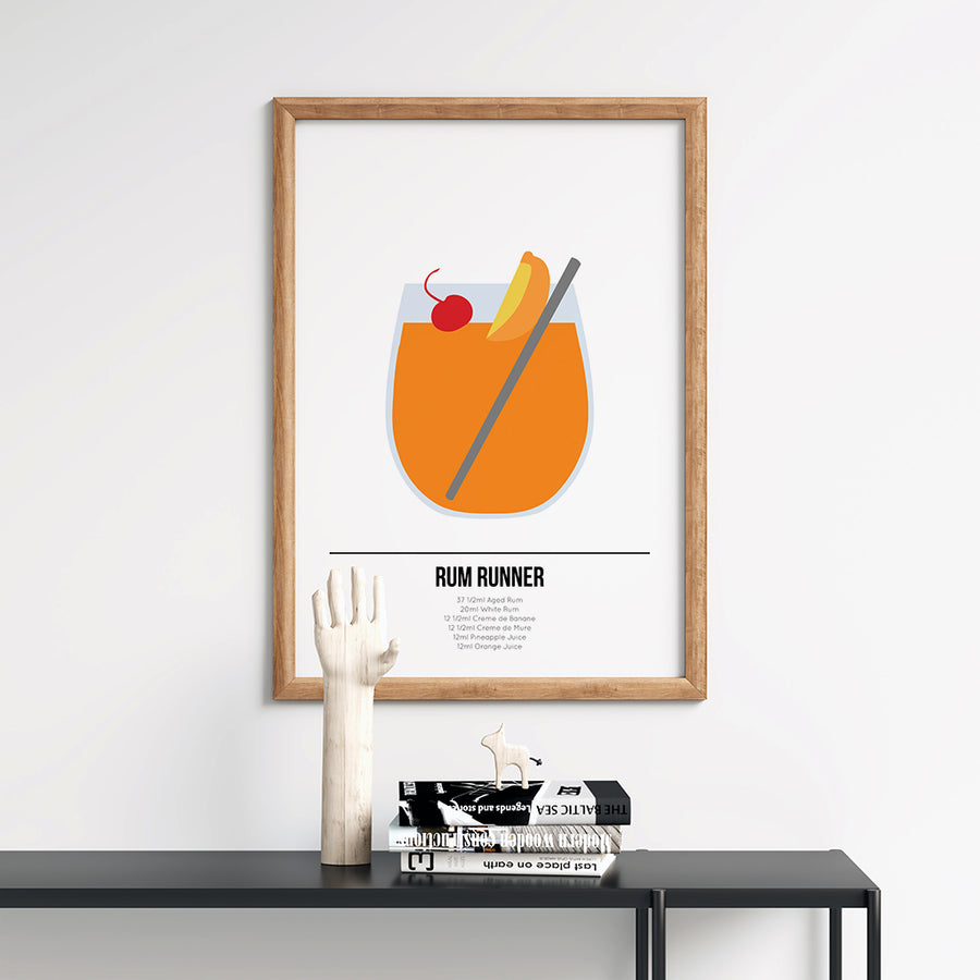 Rum Runner Cocktail Poster - Printers Mews