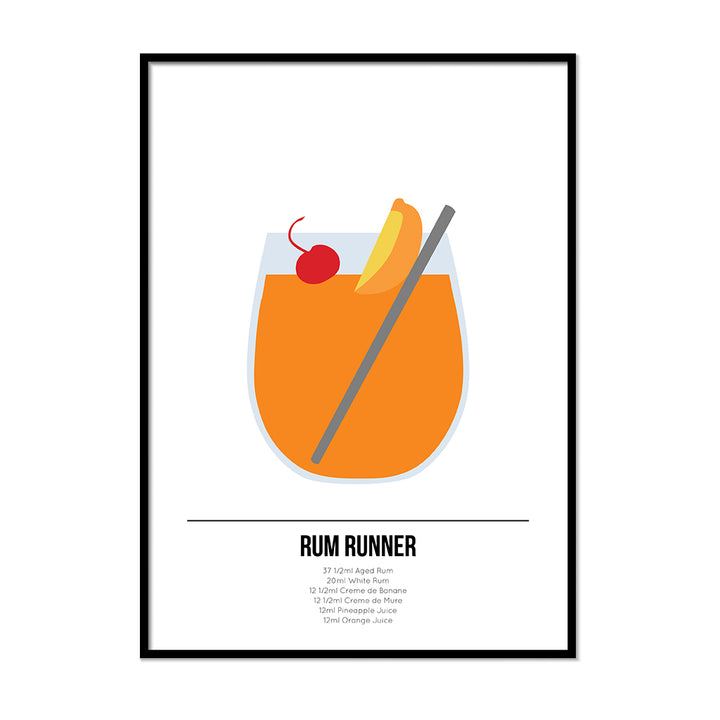 Rum Runner Cocktail Poster - Printers Mews