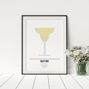 Salty Dog Cocktail Poster - Printers Mews