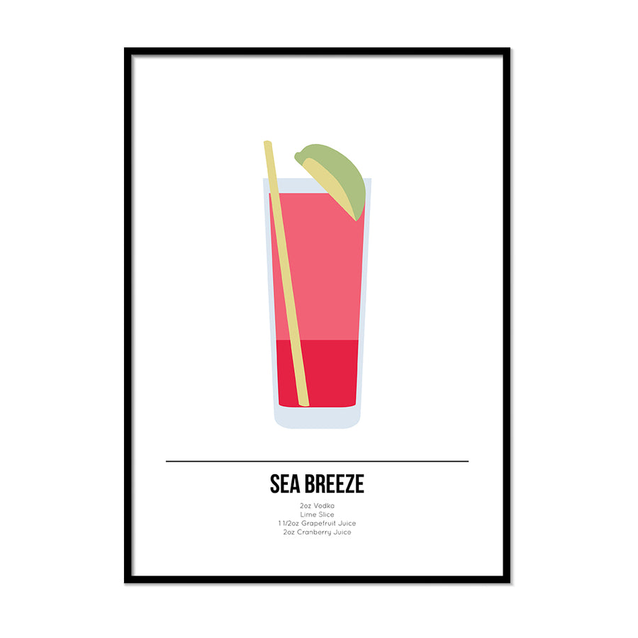 Sea Breeze Cocktail Poster - Printers Mews