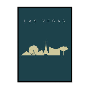 Las Vegas Silhouette Landmark Poster - Printers Mews
