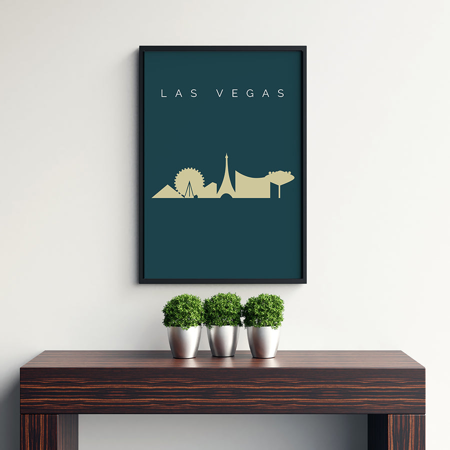 Las Vegas Silhouette Landmark Poster - Printers Mews