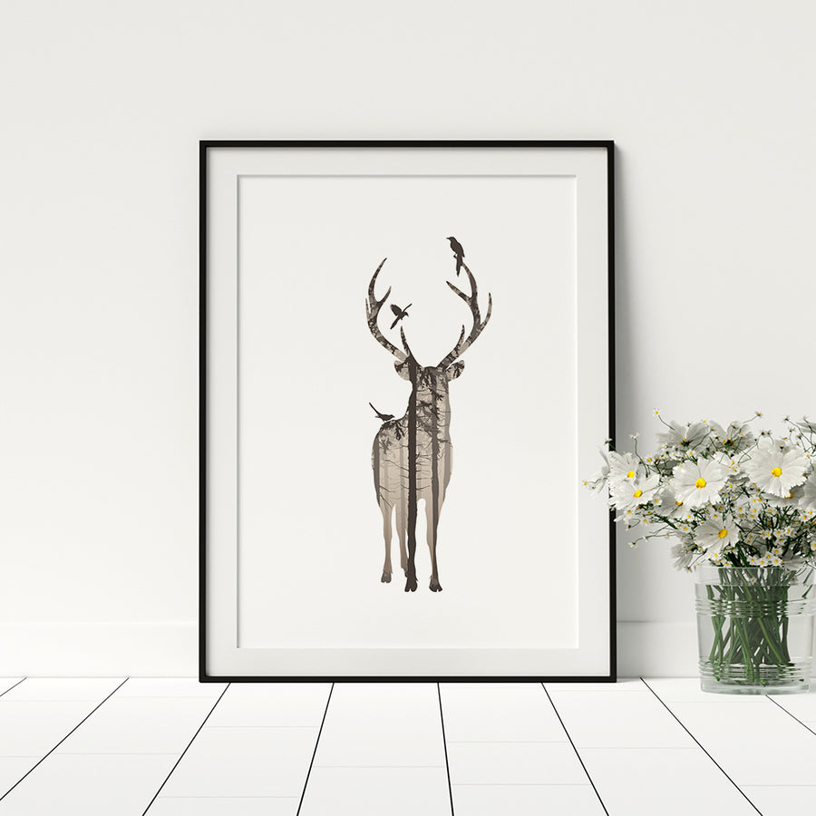 Stag forest Poster - Printers Mews