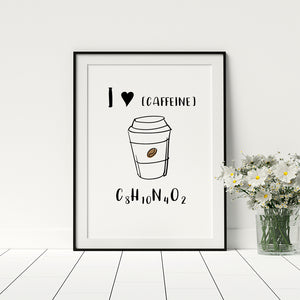 I Love Caffeine Poster - Printers Mews
