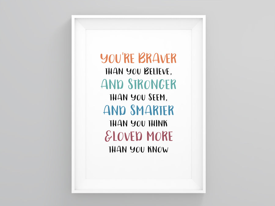 You're Braver Than You Believe Wall Art
