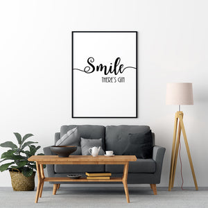 Smile There's Gin Poster - Printers Mews