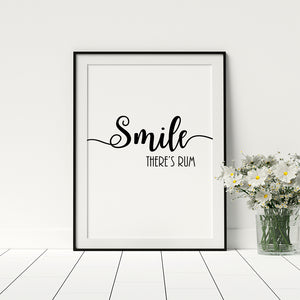 Smile There's Rum Poster - Printers Mews