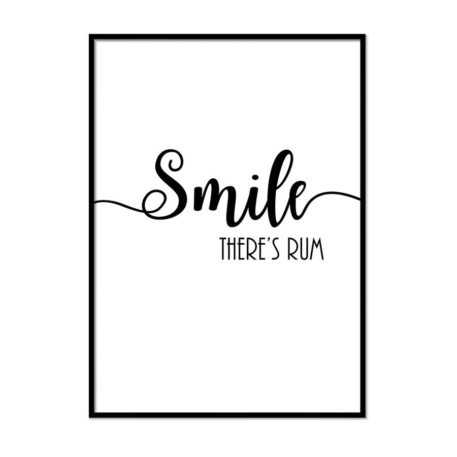 Smile There's Rum Poster - Printers Mews