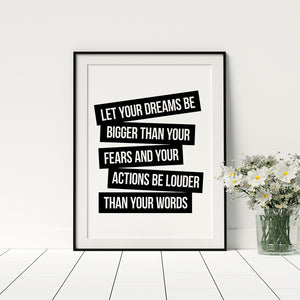 Let Your Dreams Be Bigger Poster - Printers Mews