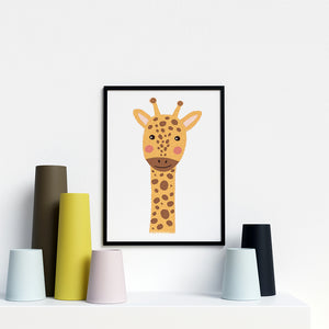 Giraffe animal canvas prints for nursery
