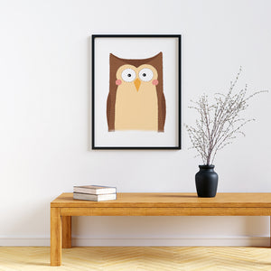 woodland animal nursery prints Owl