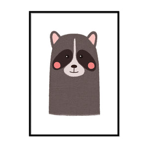 Nursery Animal Prints Raccoon