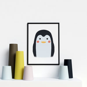 Penguin woodland animal nursery prints