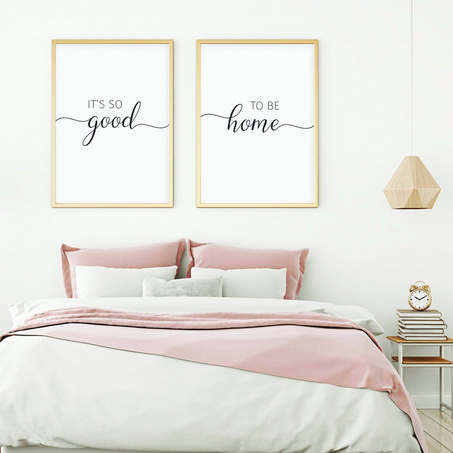 It's So Good To Be Home set of 2 bedroom prints
