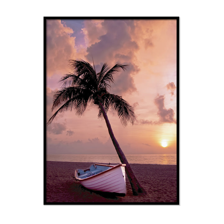 Palm Tree Boat Sunset - Printers Mews