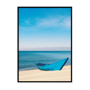 Blue Boat On The Beach - Printers Mews