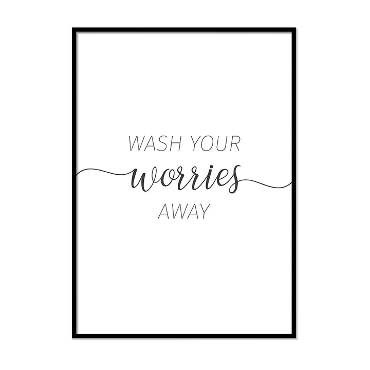 Wash Your Worries Away 2 Vintage Bathroom Canvas Art Poster