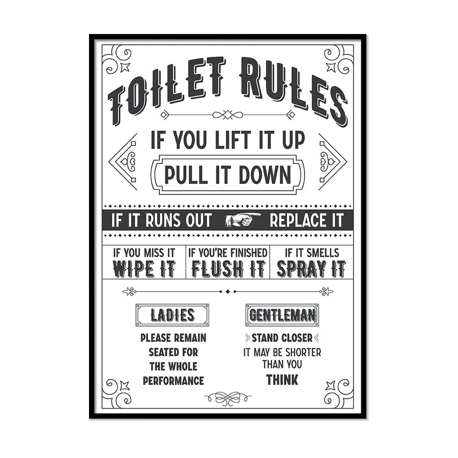 Toilet Rules Poster - Printers Mews