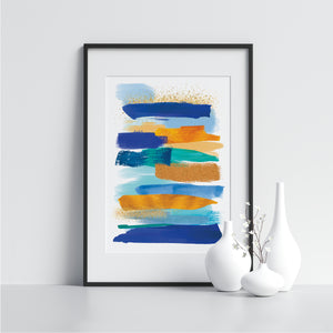 Blue and Yellow Watercolor Strokes - Printers Mews