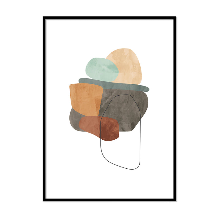 Irregular Stone Color Shapes With Line - Printers Mews