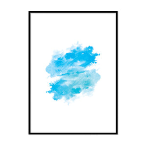 Blue Watercolor Cloud Shape - Printers Mews
