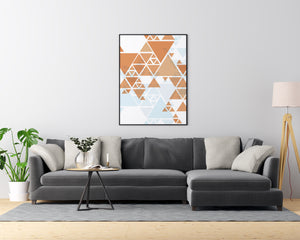 Brown and Blue Triangles - Printers Mews