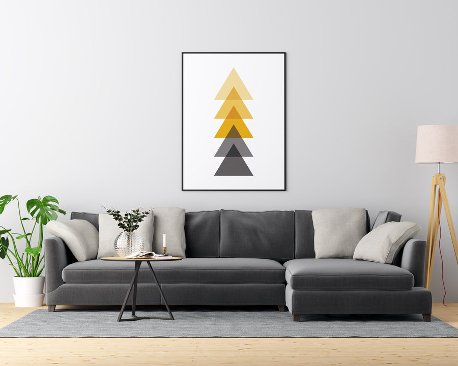 Gray and Yellow Triangles - Printers Mews