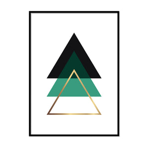Green Black and Gold Triangles - Printers Mews