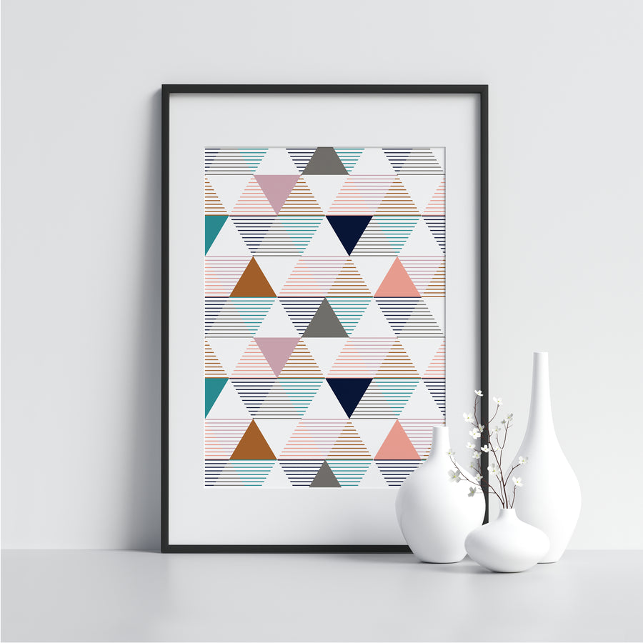 Coloured Irregular Triangles - Printers Mews