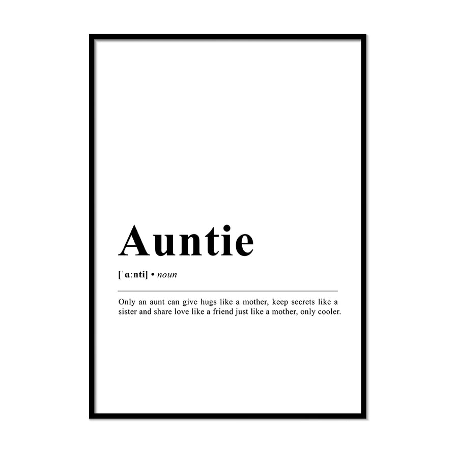 Auntie Definition Wall Print