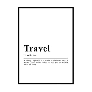 Travel Definition Wall Print