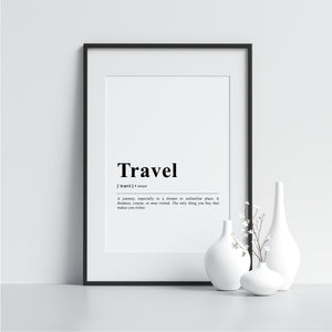 Travel Funny Definition Poster