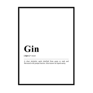 gin Definition Wall Print
