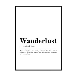 Wanderlust Definition Wall Print