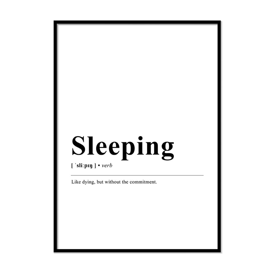 Sleeping Definition Print | Printers Mews