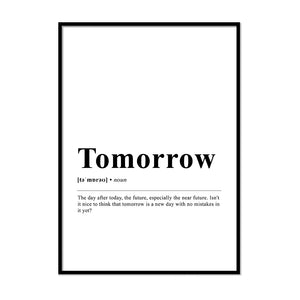 Tomorrow Definition Wall Print
