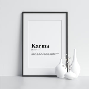 Karma Funny Definition Poster