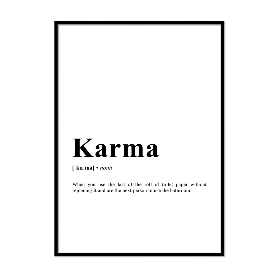Karma Definition Wall Print