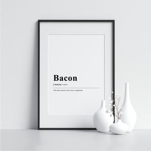 Bacon Funny Definition Poster