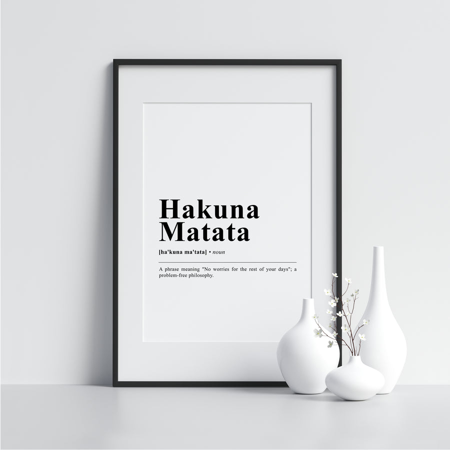 Hakuna Matata Funny Definition Poster