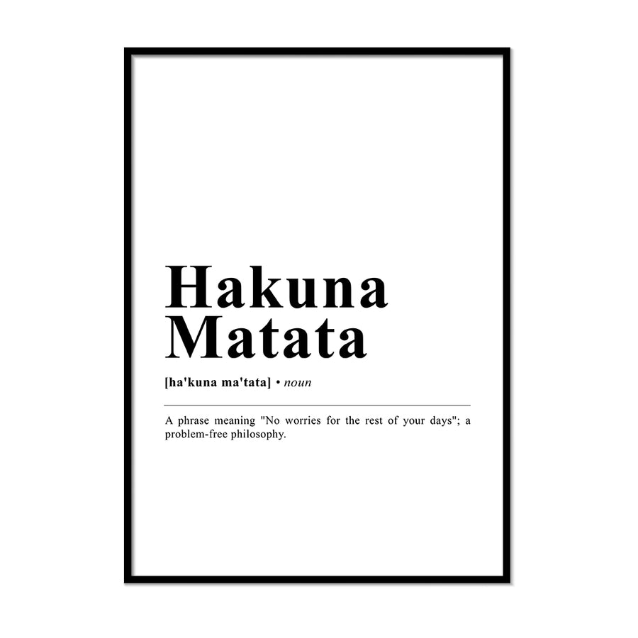 Hakuna Matata Definition Wall Print
