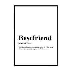 Bestfriend Definition Wall Print