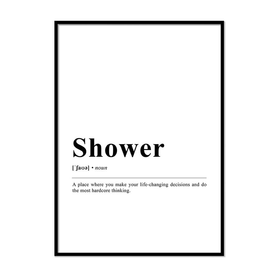 Shower Definition Wall Print