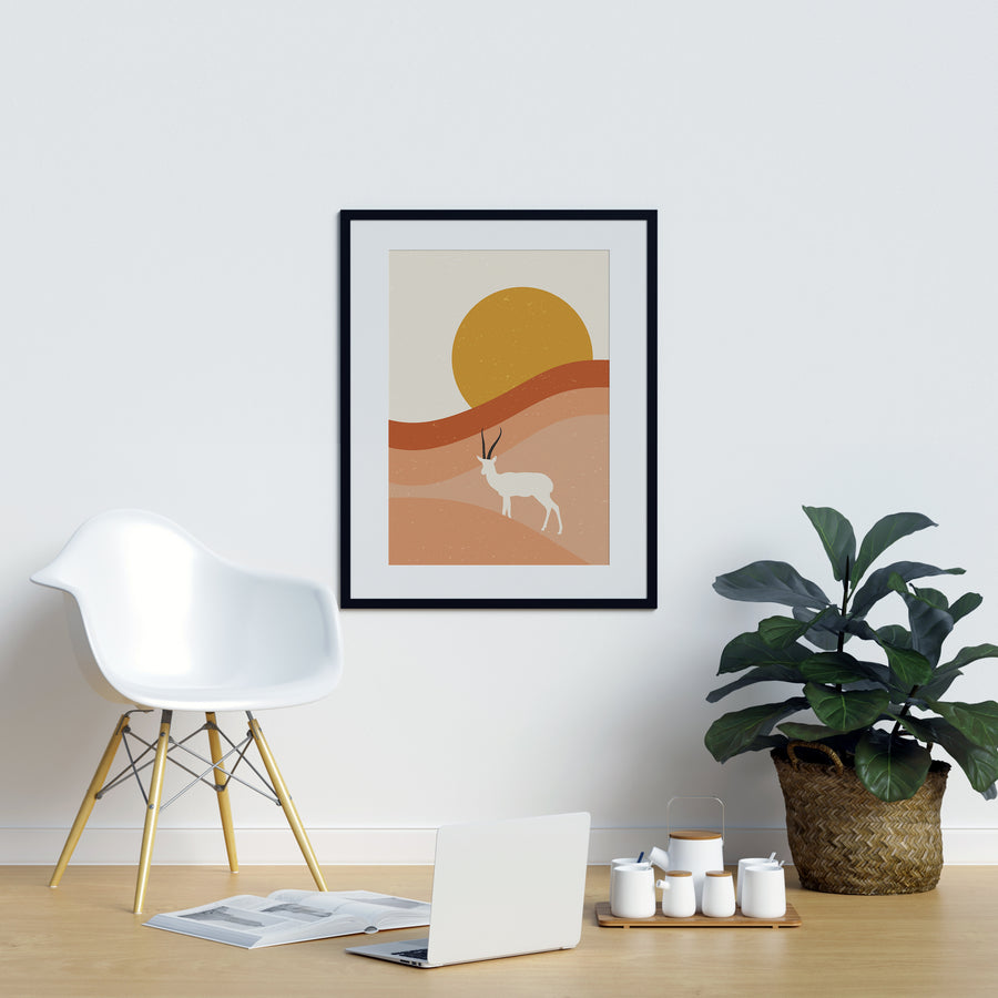 Burnt Orange Sunset Goat Burnt Orange Poster | Printers Mews