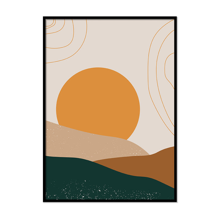 Terracotta Sunset Burnt Orange Poster | Printers Mews