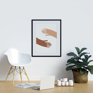 Hand Holders Orange Poster | Printers Mews