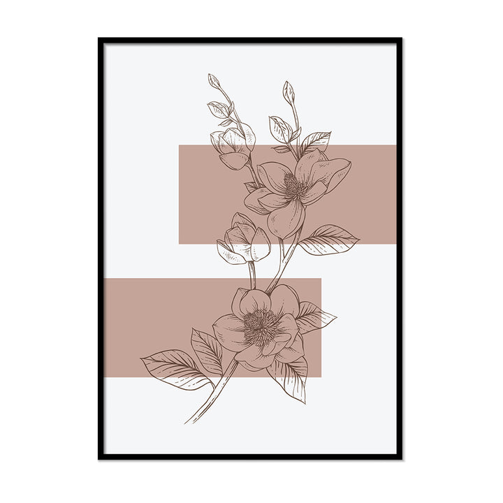 Anemone Outline Neutral Colors Wall Art | Printers Mews