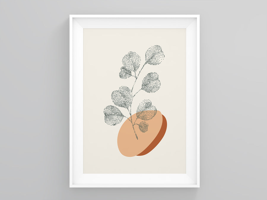 Dotted Plant Burnt Orange Poster | Printers Mews